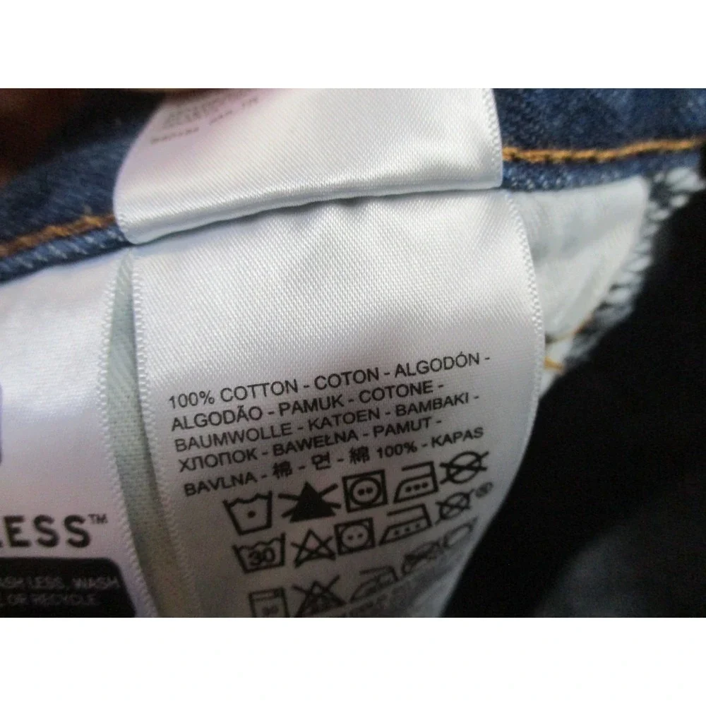 Levis Shorts Mens 38 Blue 501 Cut Off Distressed Denim Raw Hem Waterless Cotton